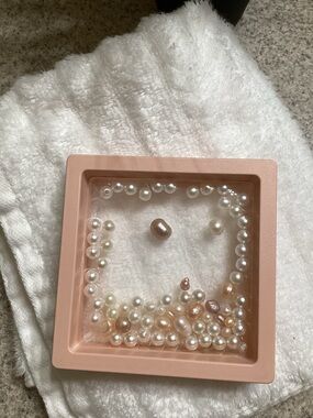 Freshwater Pearl Bead Mix - Soft Peach and Cream